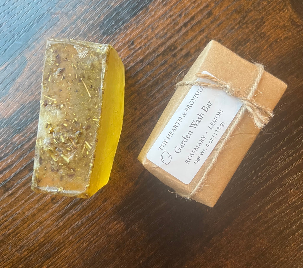 Rosemary & Lemon Garden Wash Bar – Handcrafted Herbal Soap (4 oz)