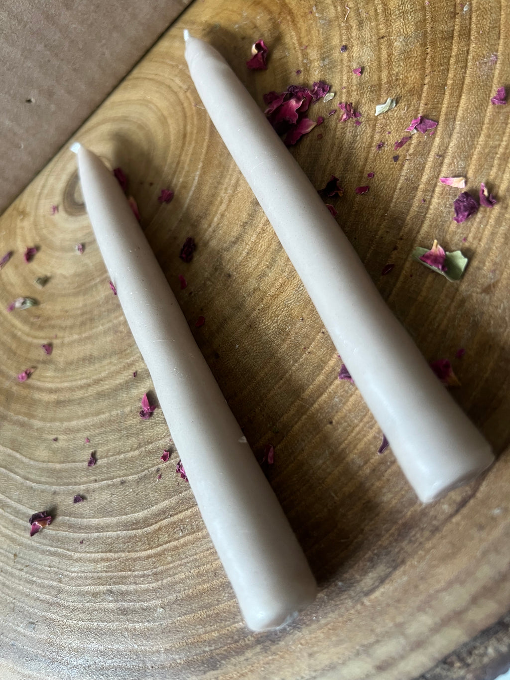 Pink Moon Hearth Tapers — Hand Dipped Beeswax Candles (Pair)