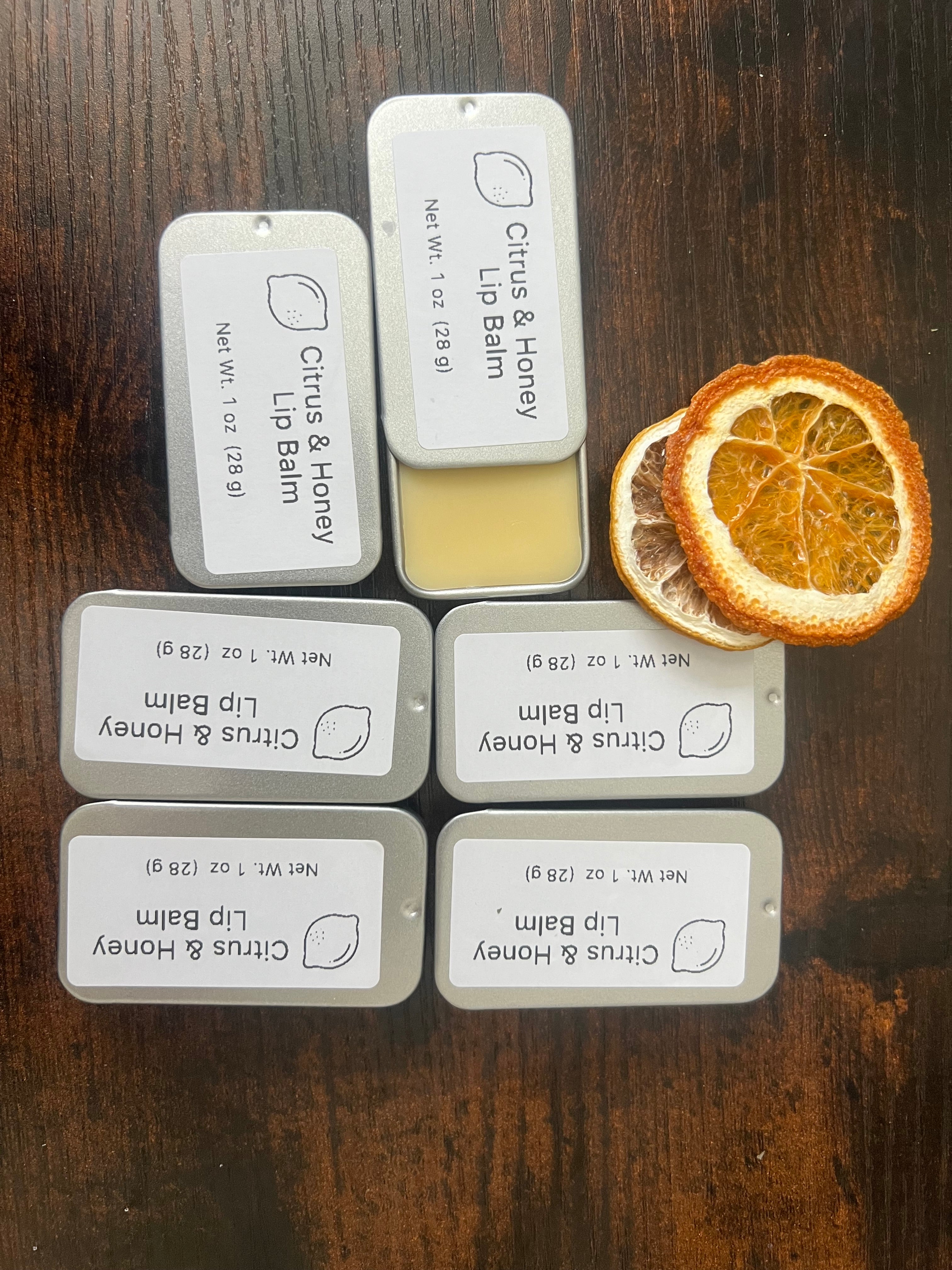 Citrus & Honey Lip Balm – Beeswax Nourishing Balm (Slide Tin)