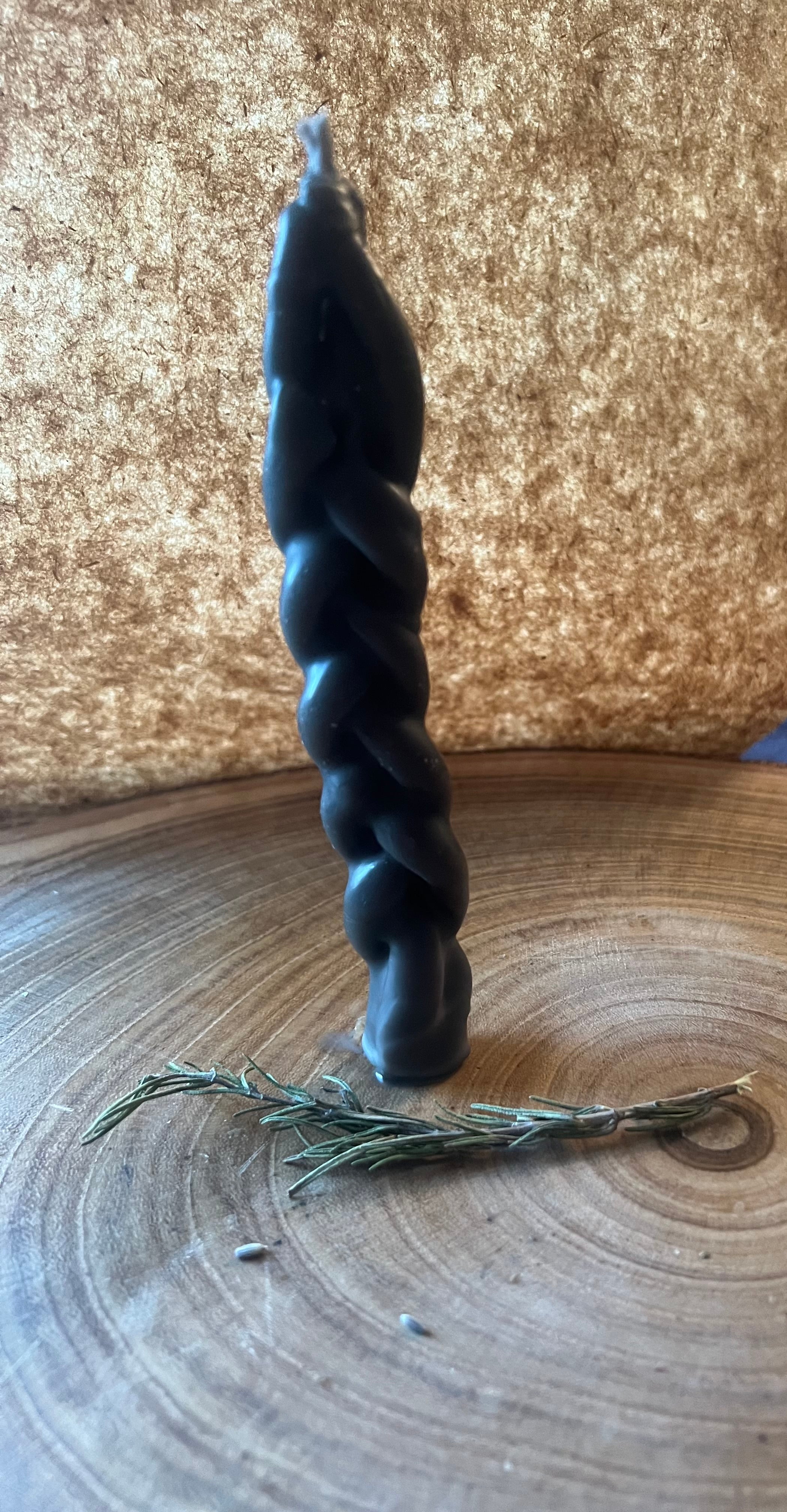 Black Braided Beeswax Candle