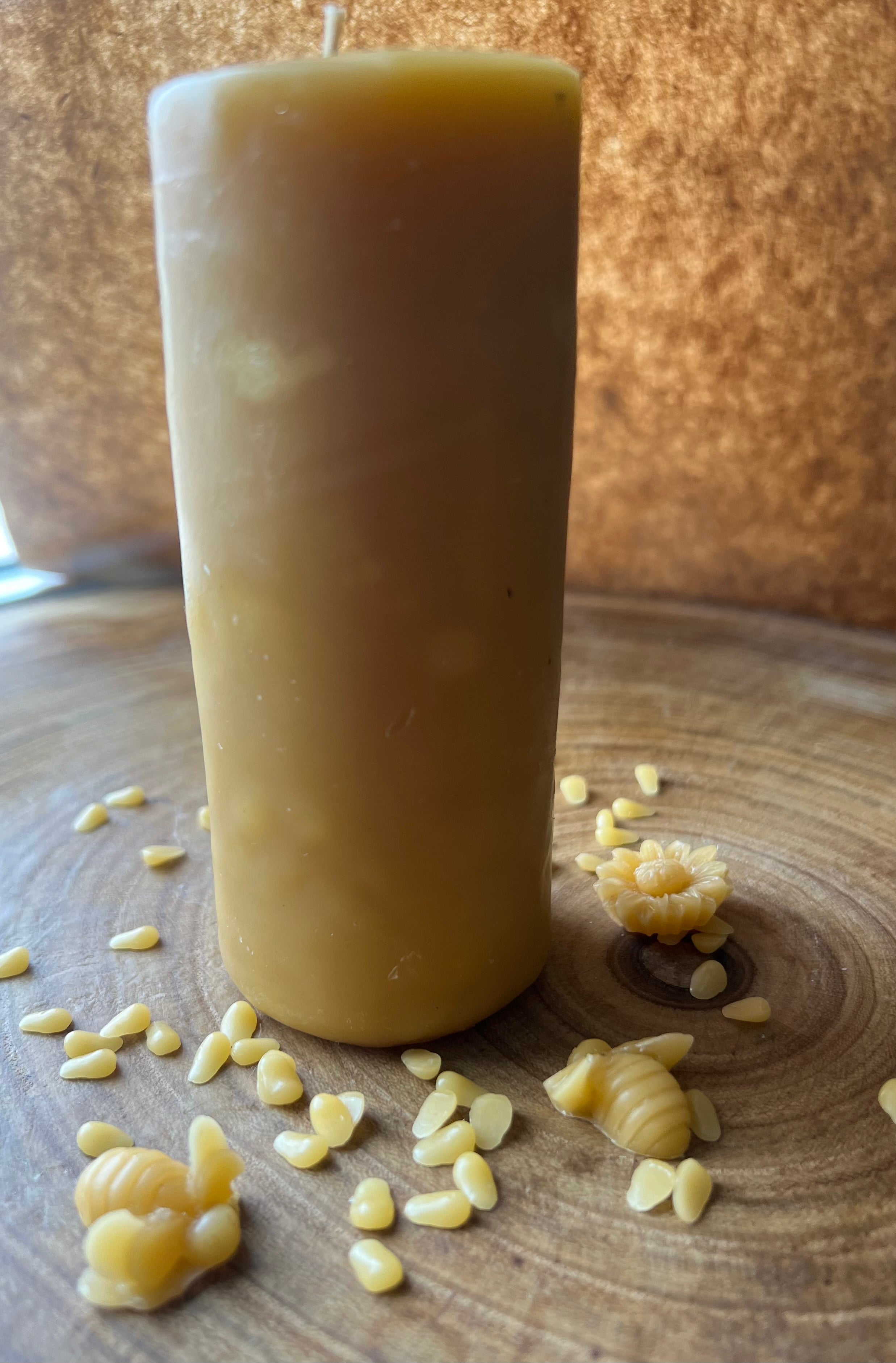 Beeswax Pillar Candle | Hand-Poured Natural Candle | Clean Burning | Small Batch Apothecary | Multiple Sizes