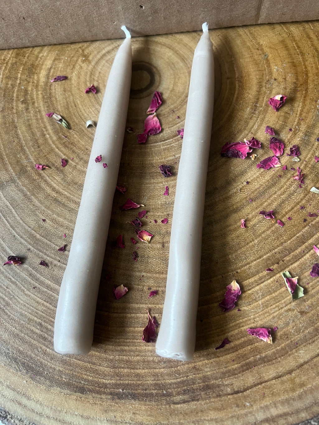 Pink Moon Hearth Tapers — Hand Dipped Beeswax Candles (Pair)