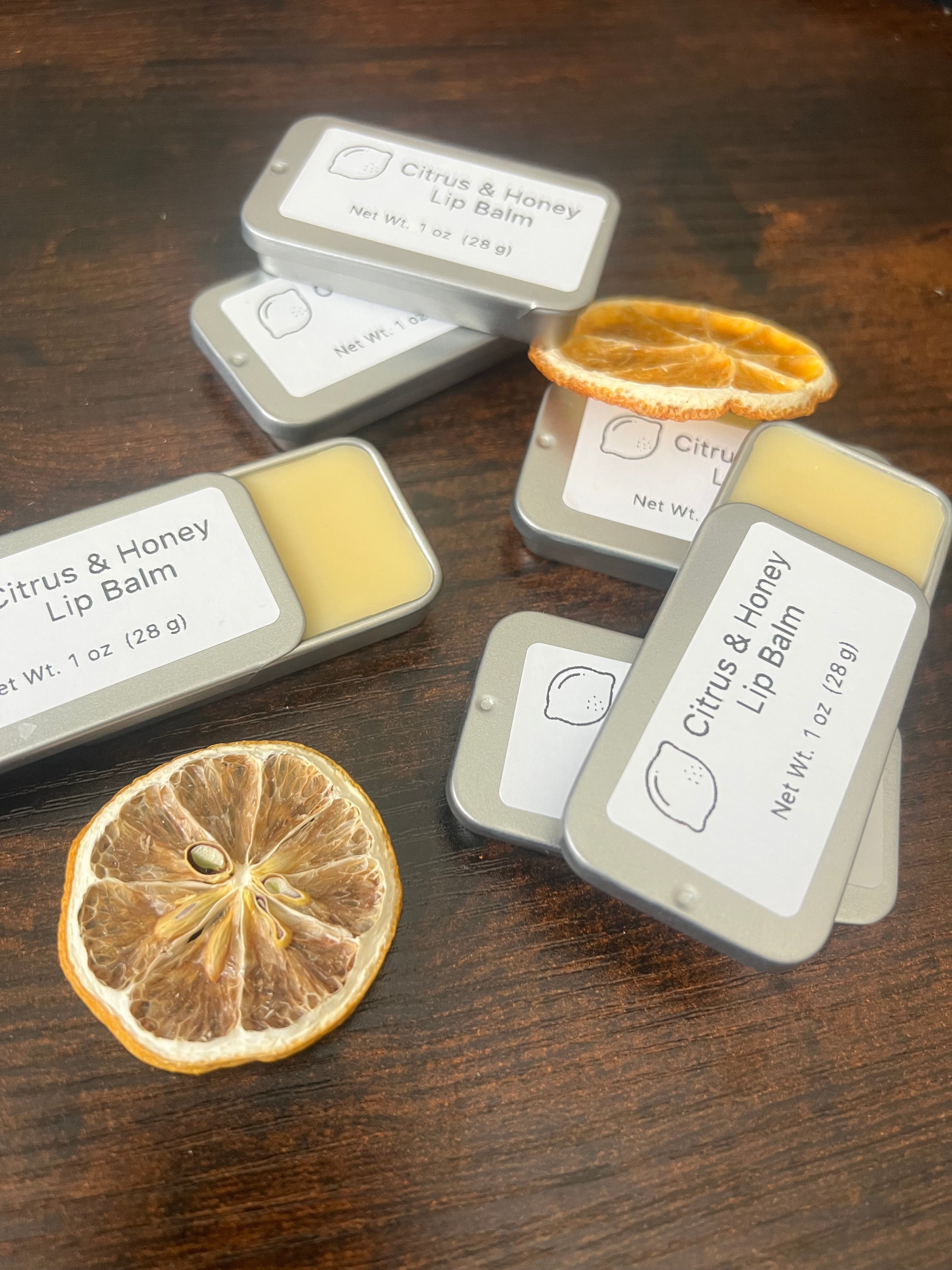 Citrus & Honey Lip Balm – Beeswax Nourishing Balm (Slide Tin)