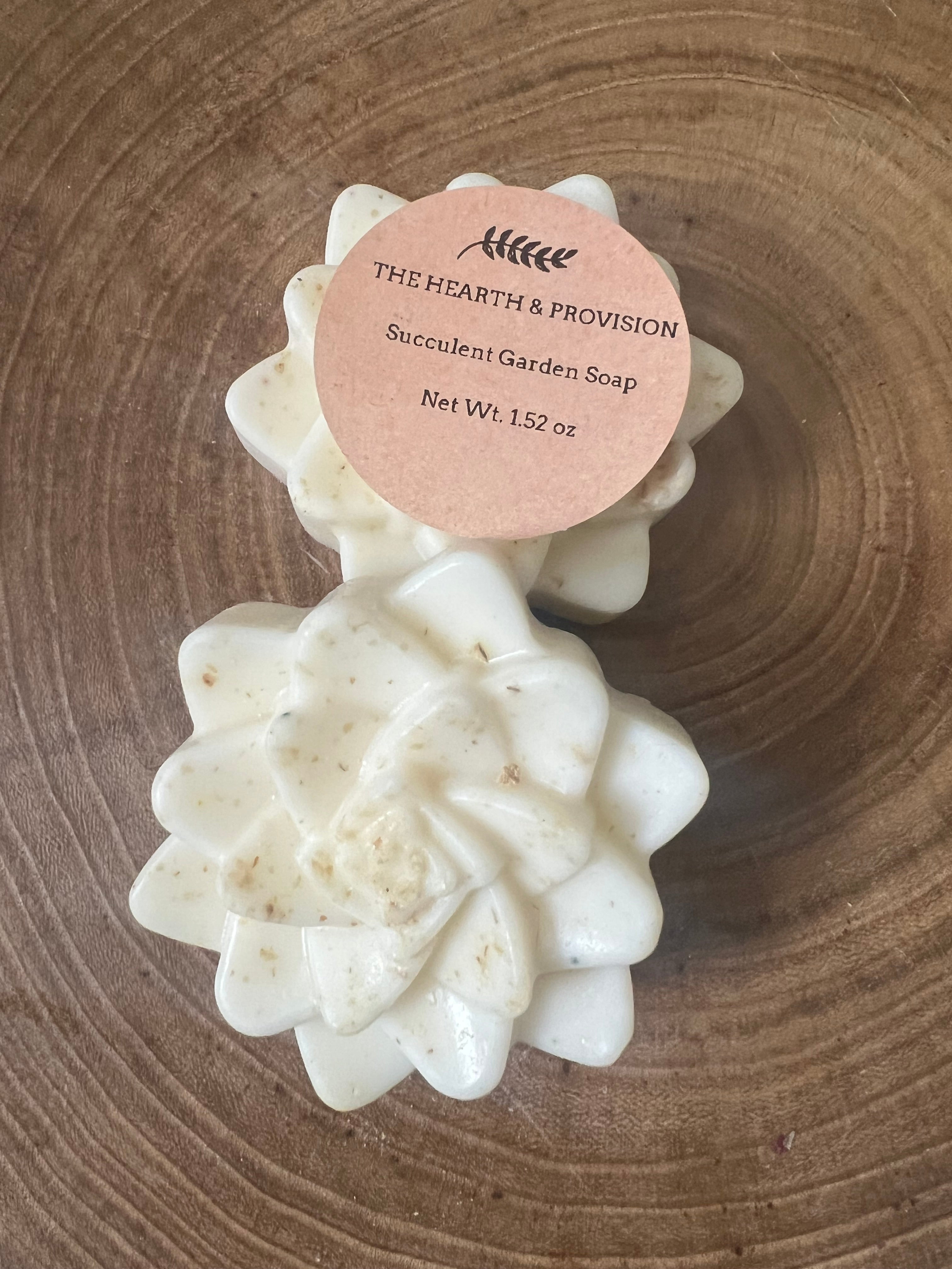 Succulent Soap Bar — Handmade Botanical Soap | Decorative Artisan Soap | Gift Soap