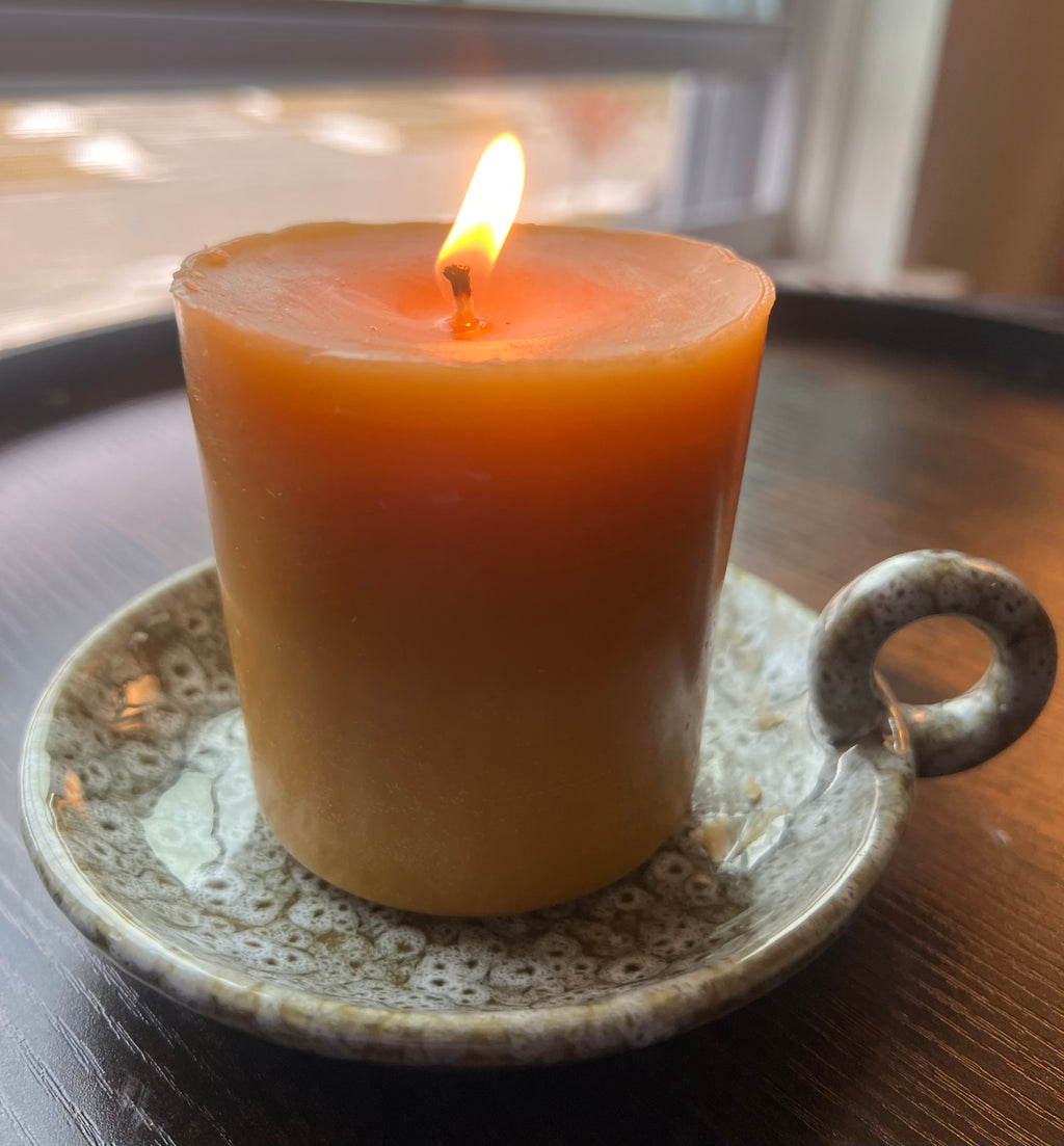 The Watcher’s Flame — Beeswax Hearth Pillar