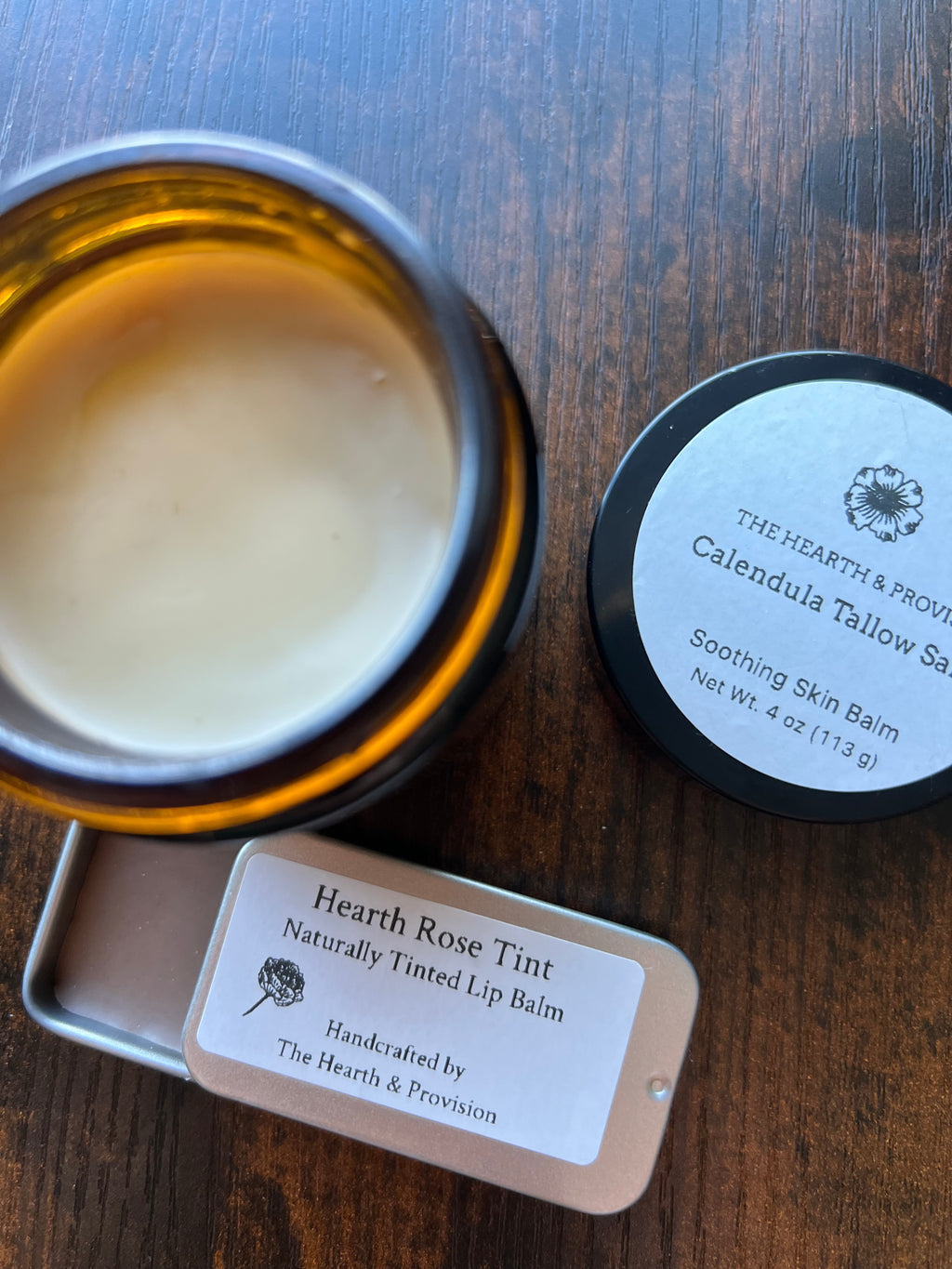 The Hearth Care Pair – Botanical Lip Balm & Calendula Hand Salve Set