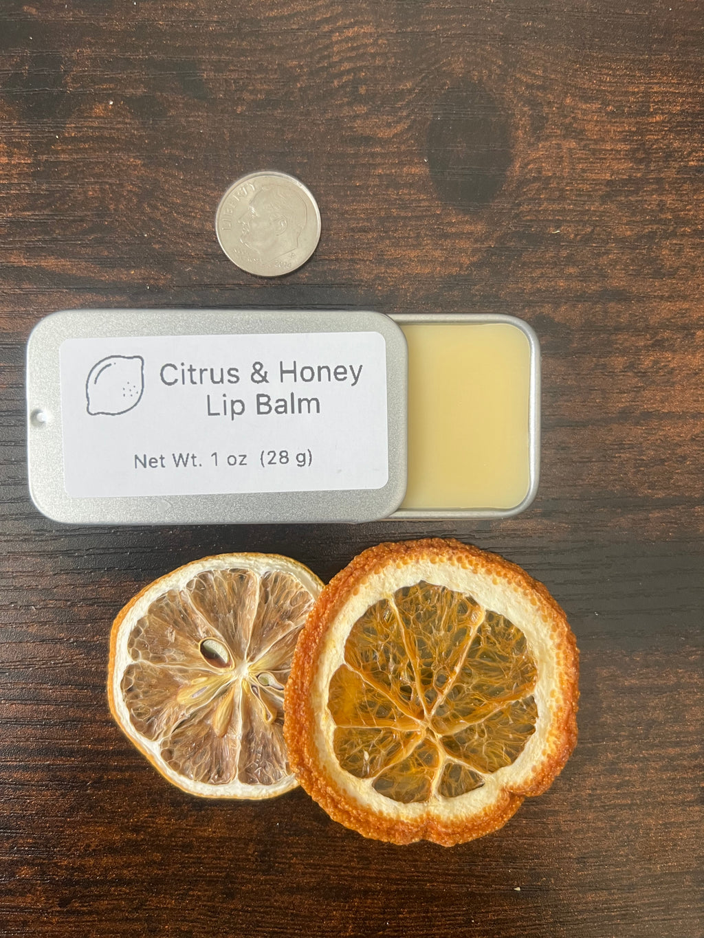 Citrus & Honey Lip Balm – Beeswax Nourishing Balm (Slide Tin)