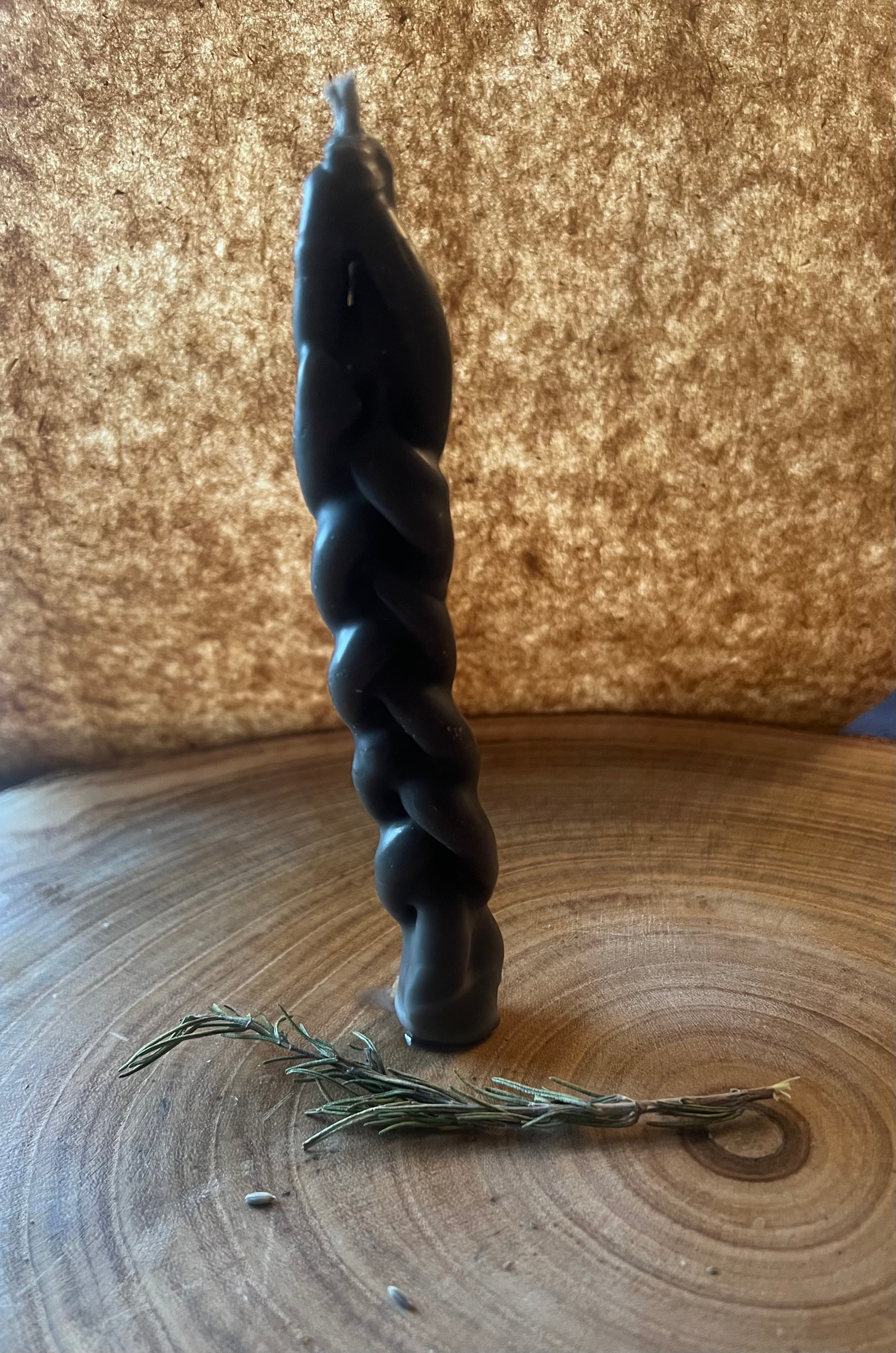 Black Braided Beeswax Candle
