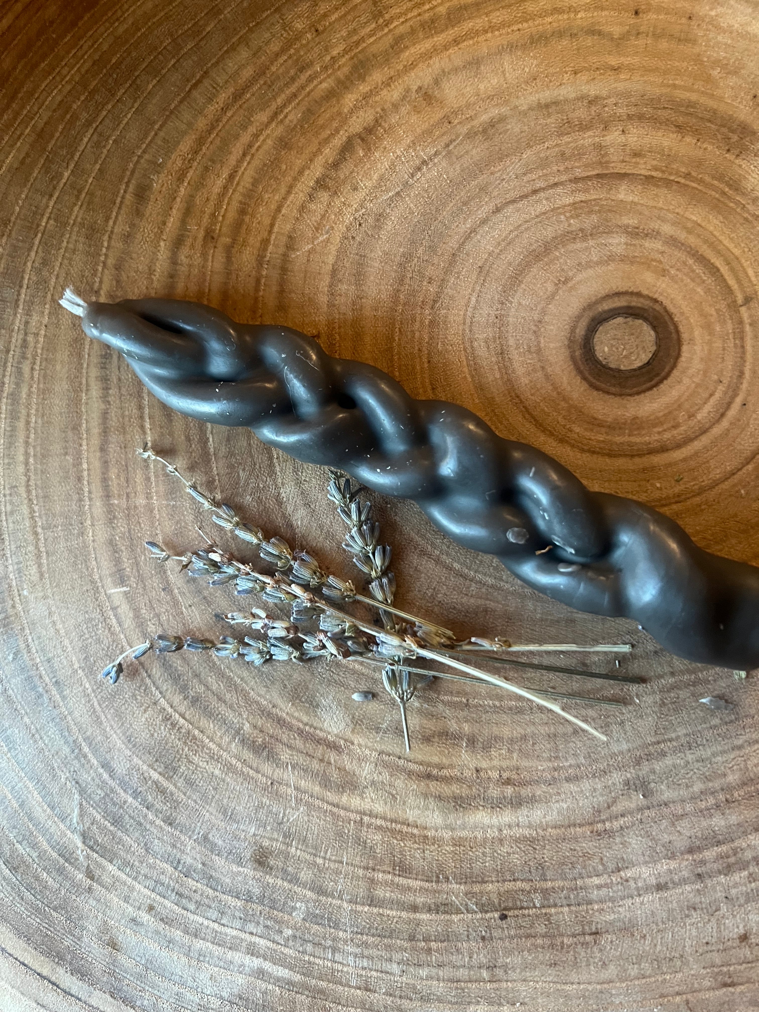 Black Braided Beeswax Candle