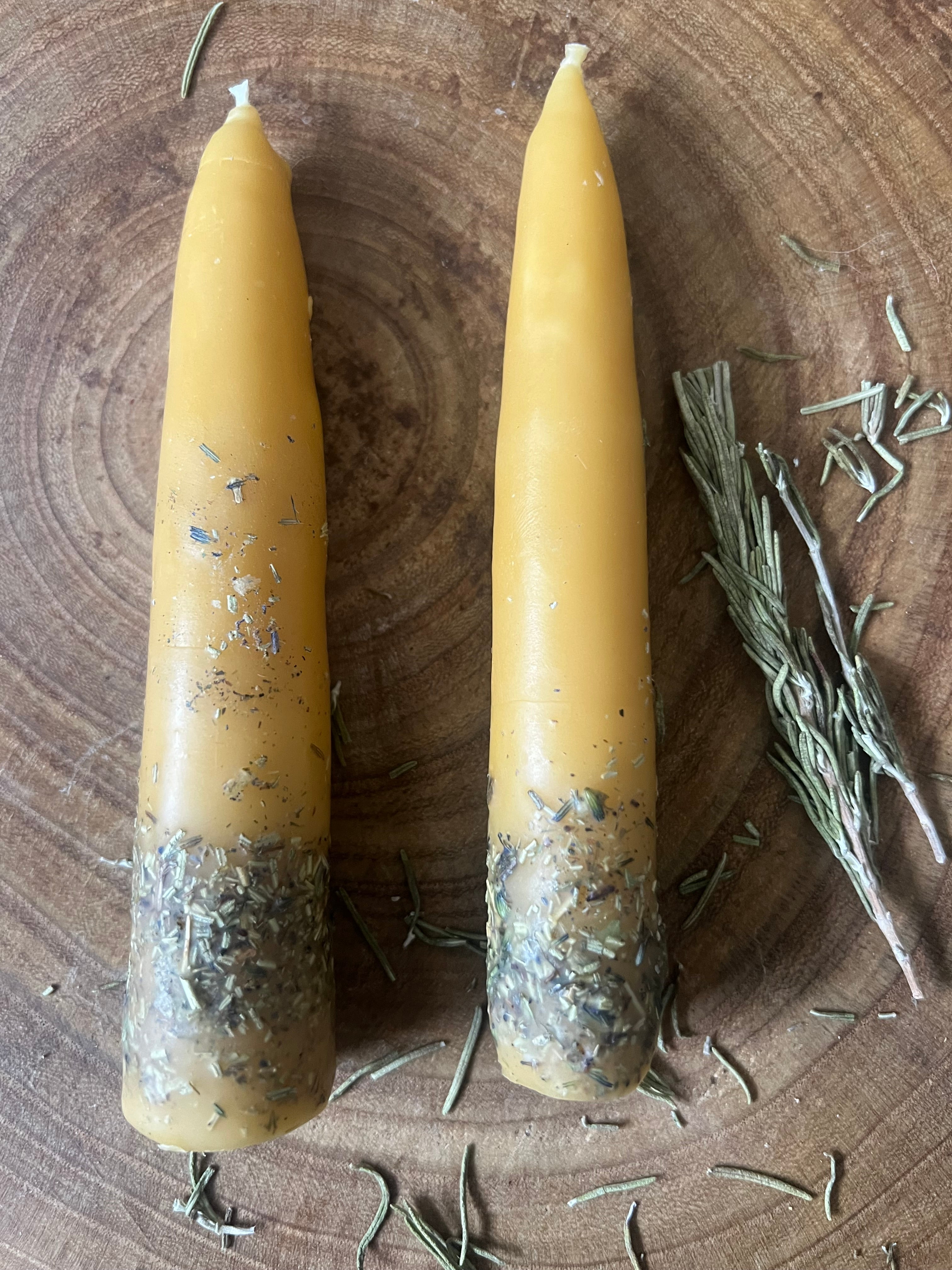 Hand-Dipped Beeswax Taper Candles | Protection & Plain | Hearth & Provision