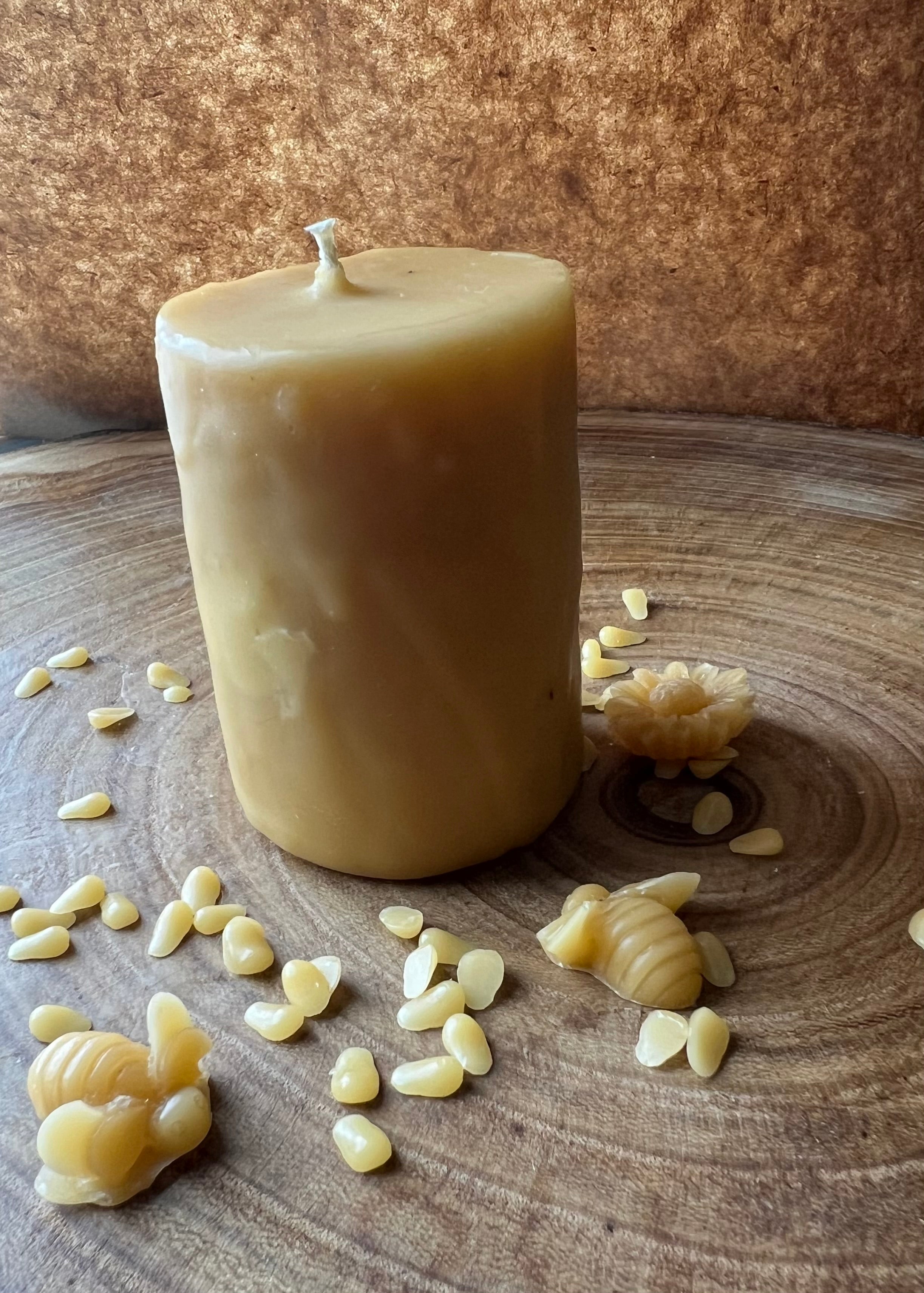 Beeswax Pillar Candle | Hand-Poured Natural Candle | Clean Burning | Small Batch Apothecary | Multiple Sizes