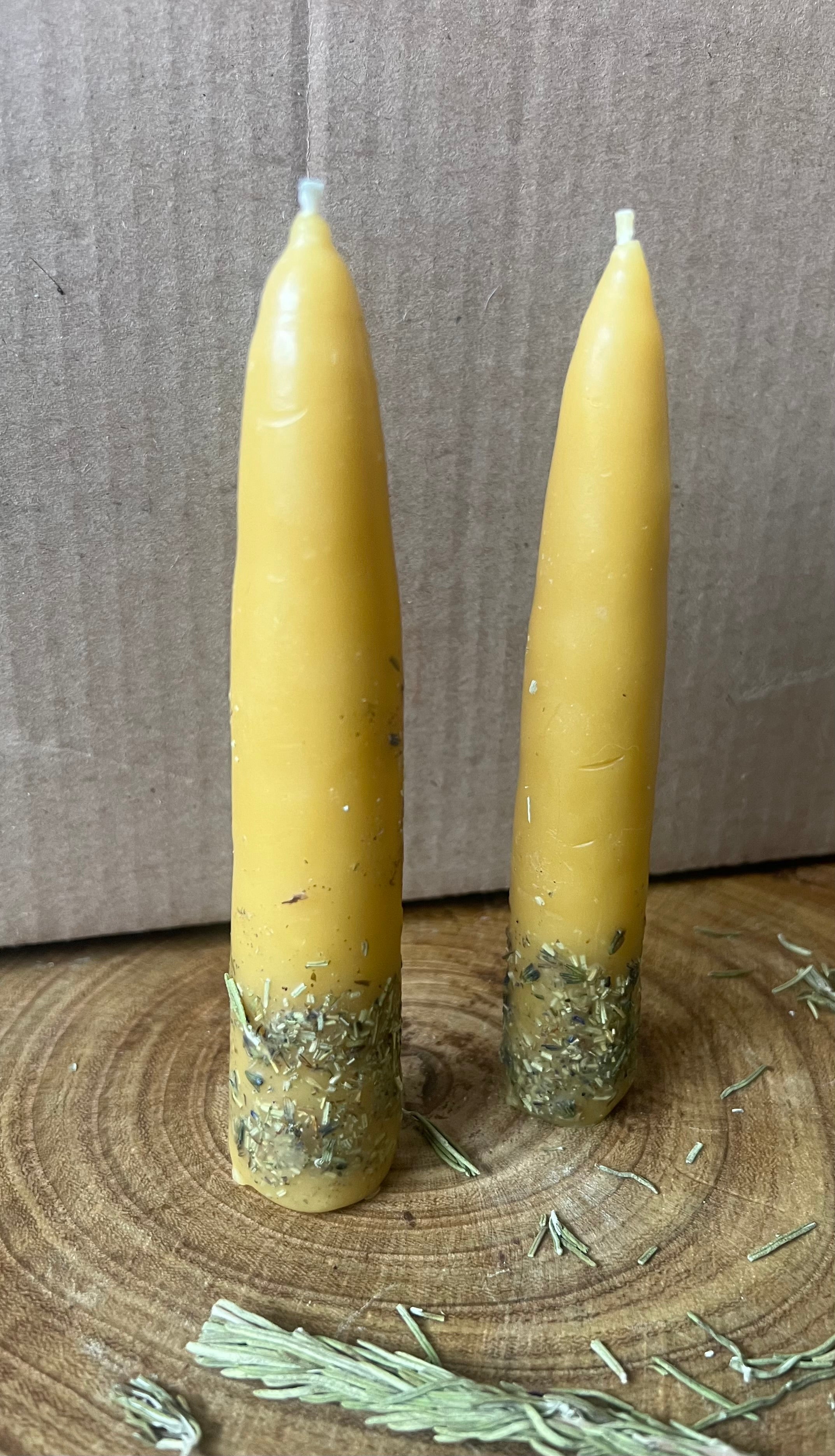 Hand-Dipped Beeswax Taper Candles | Protection & Plain | Hearth & Provision