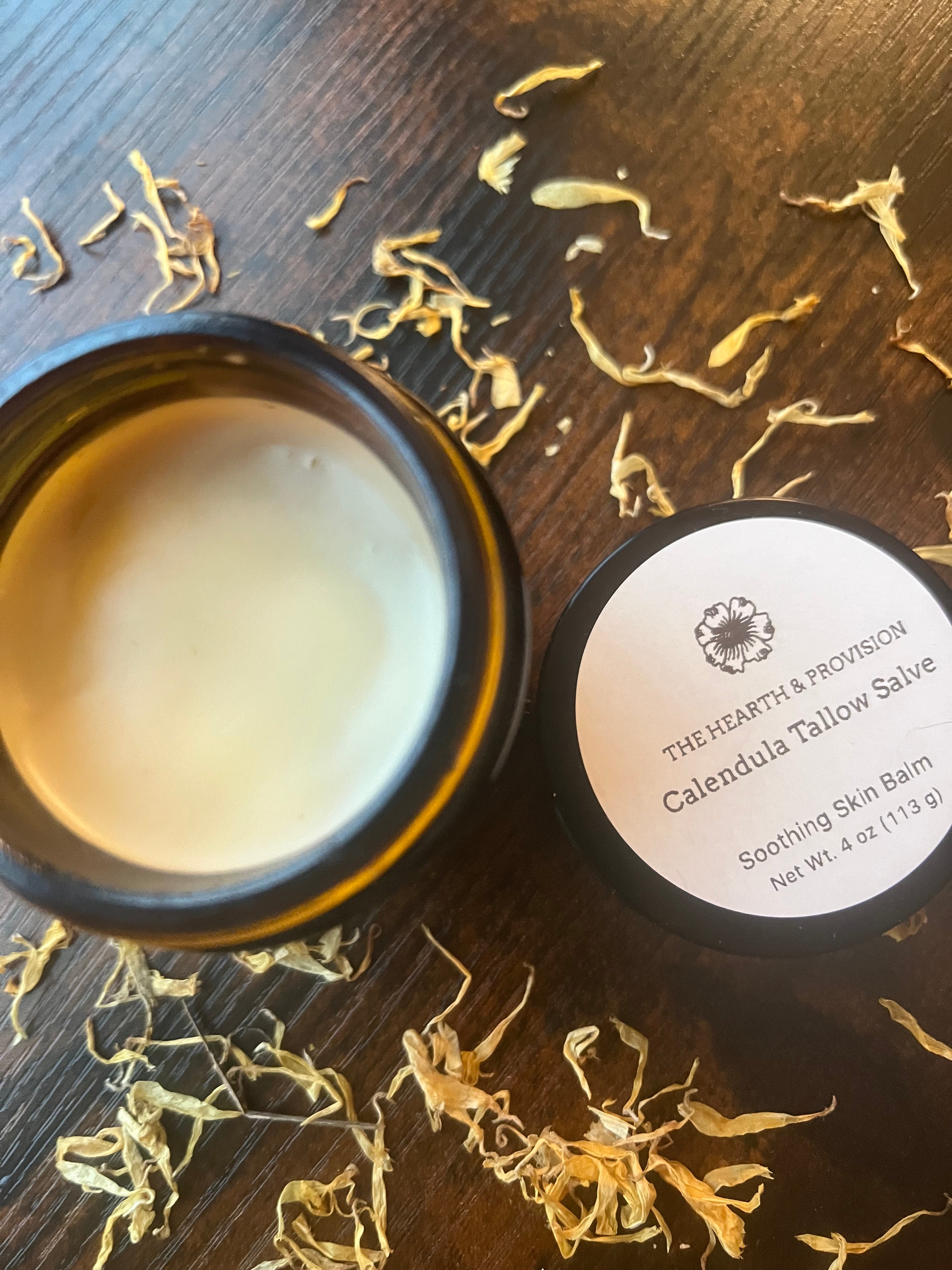 Calendula Tallow Salve – Soothing Skin Balm for Dry, Irritated Skin (4 oz)