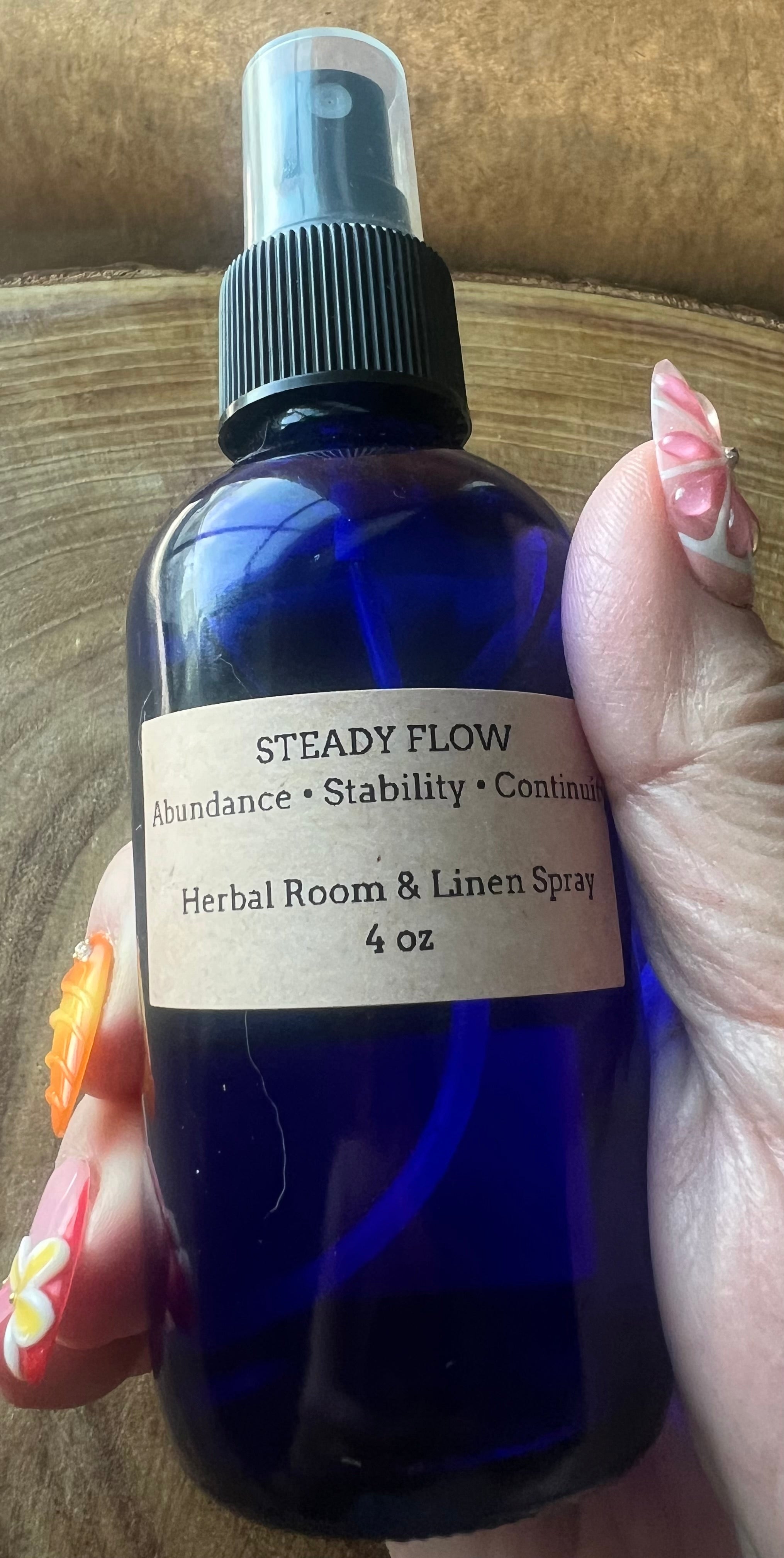 Steady Flow Herbal Spray – Abundance & Stability Room and Linen Mist – 4 oz