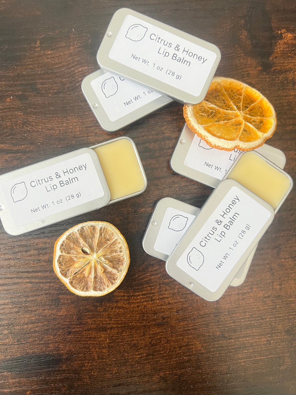 Citrus & Honey Lip Balm – Beeswax Nourishing Balm (Slide Tin)