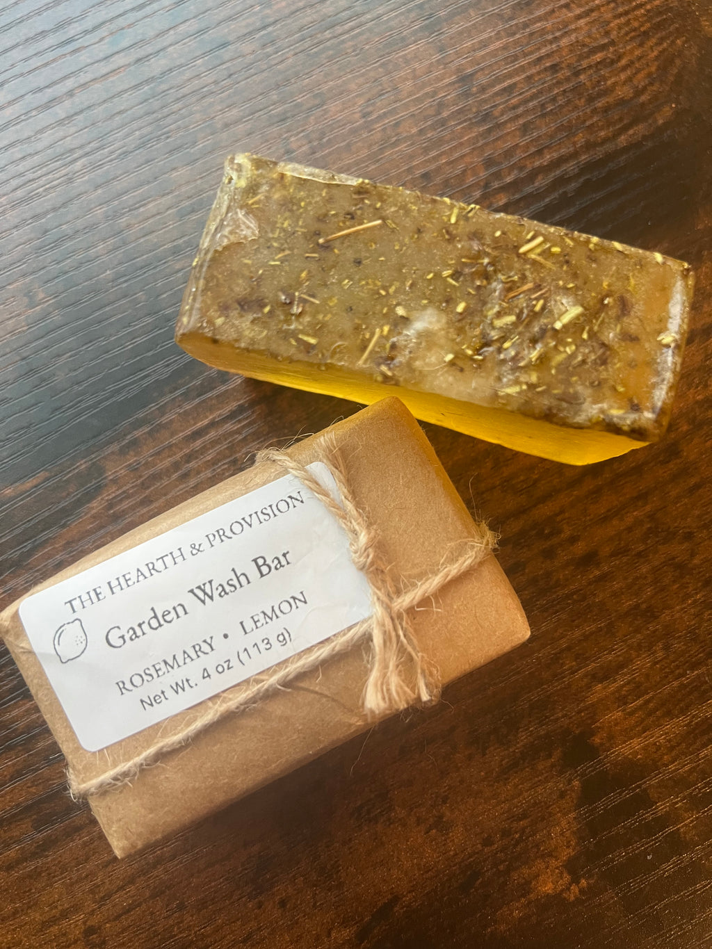 Rosemary & Lemon Garden Wash Bar – Handcrafted Herbal Soap (4 oz)