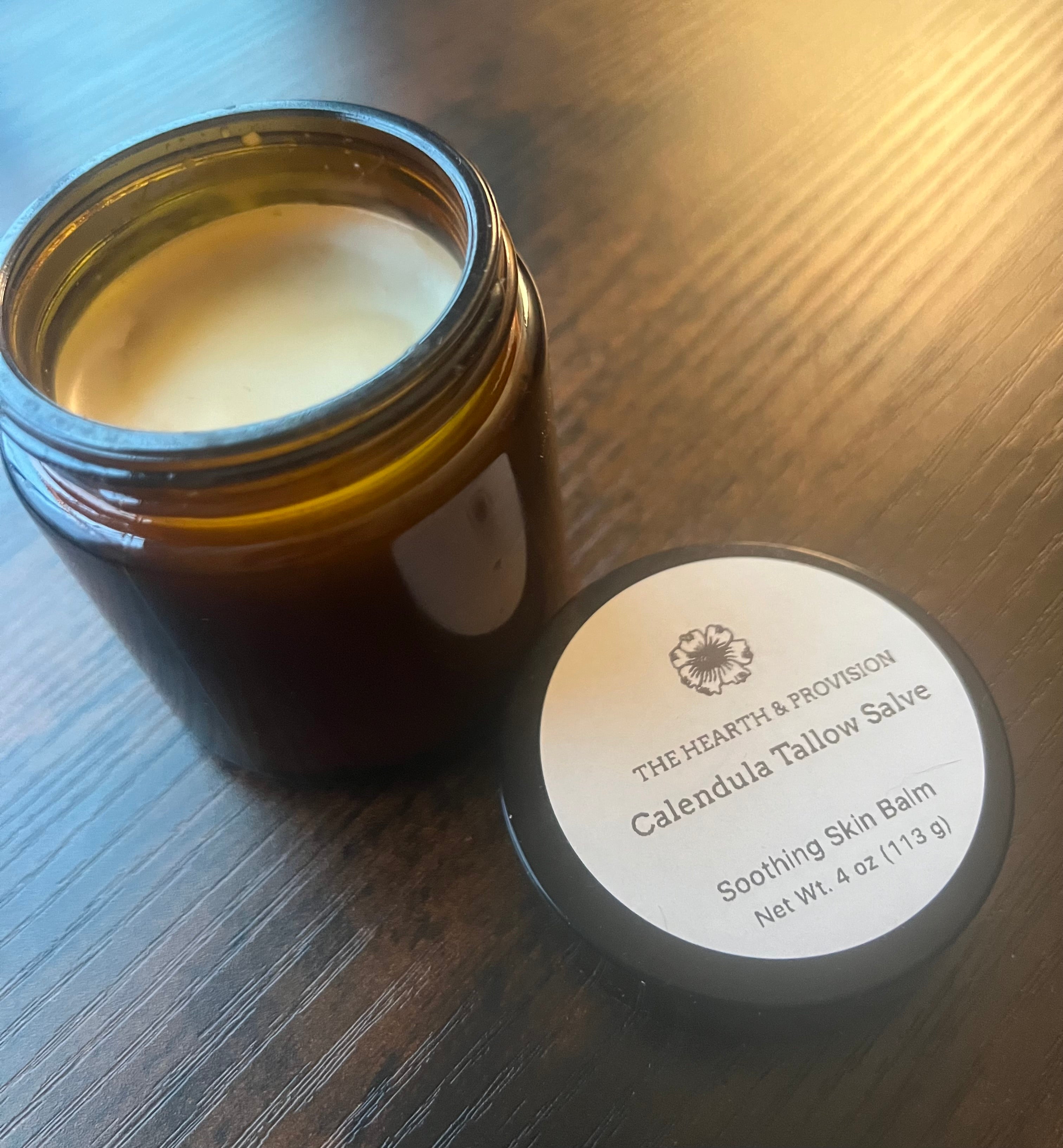 Calendula Tallow Salve – Soothing Skin Balm for Dry, Irritated Skin (4 oz)