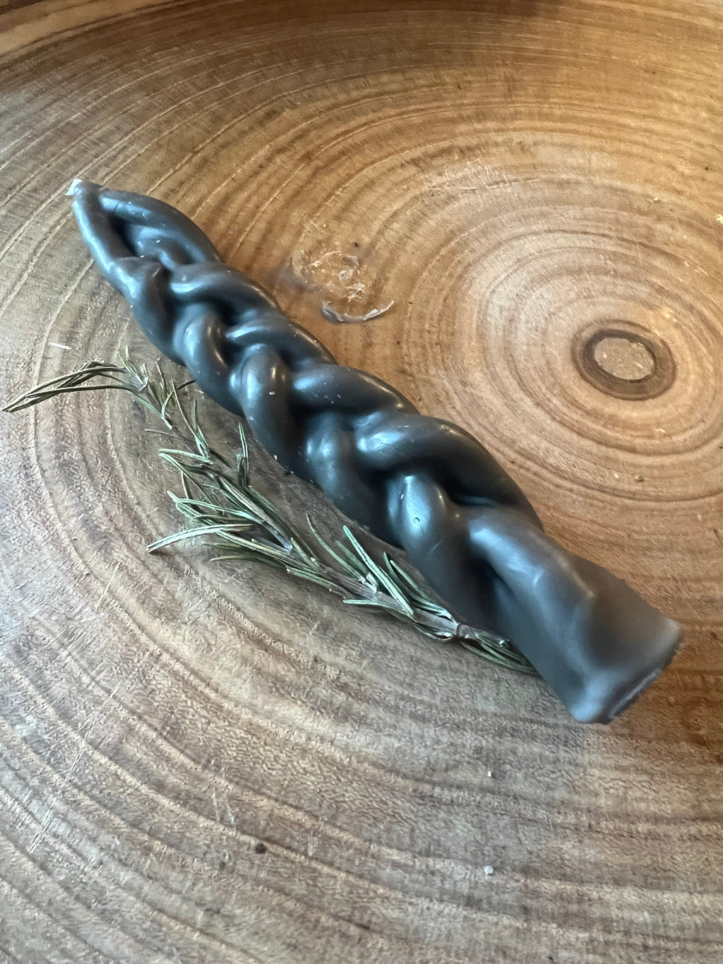 Black Braided Beeswax Candle