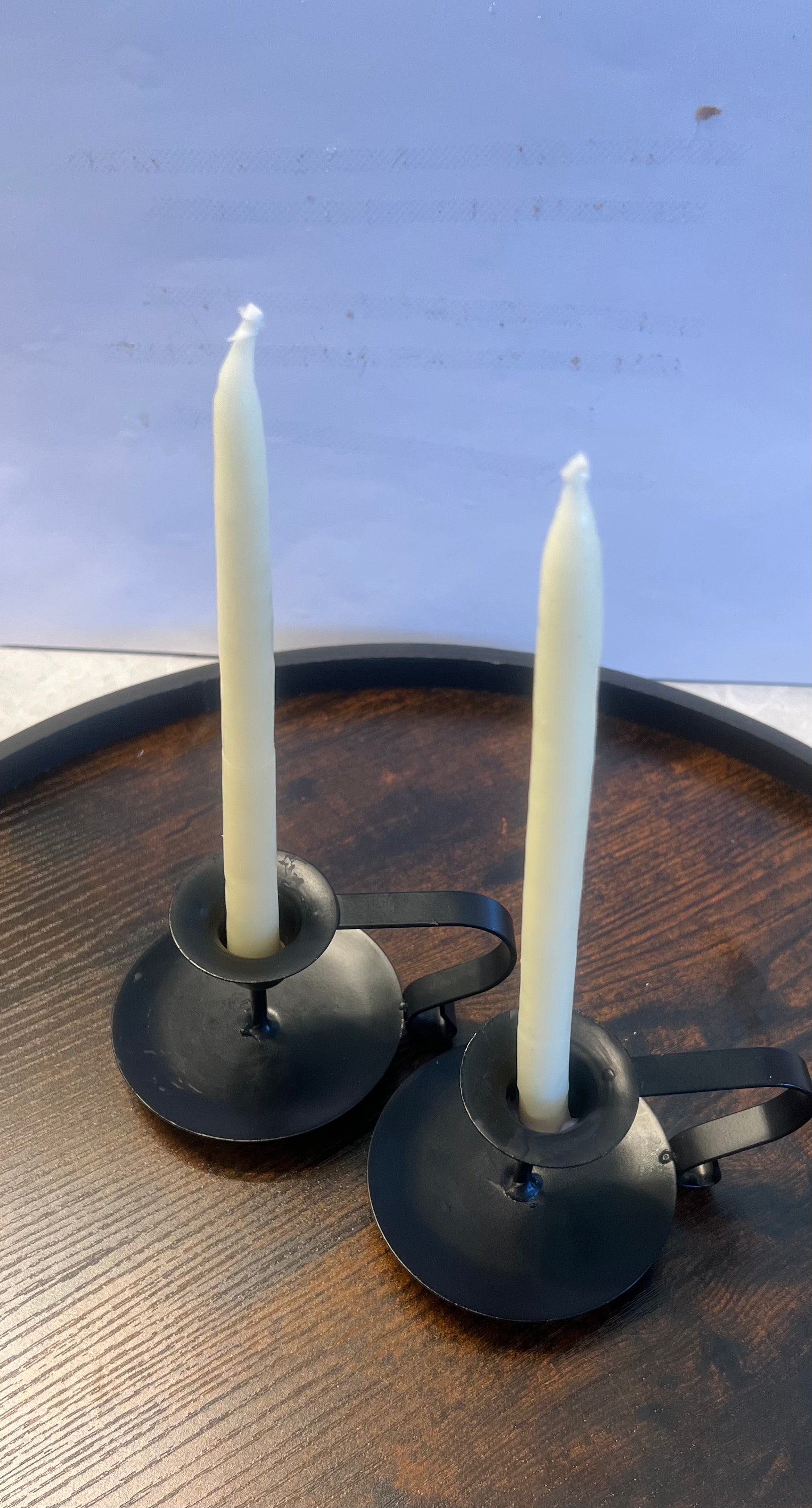 Hand dipped, beeswax, taper candles - classic ivory (pair)