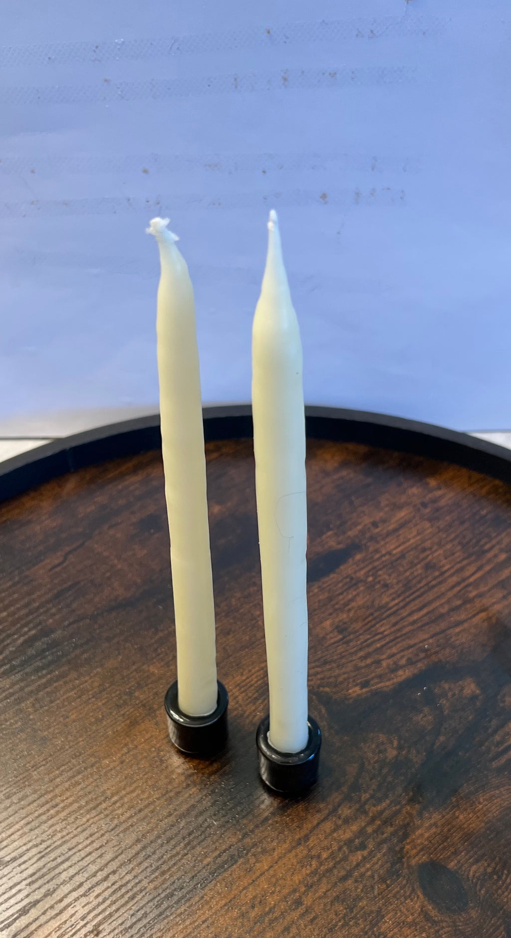 Hand dipped, beeswax, taper candles - classic ivory (pair)