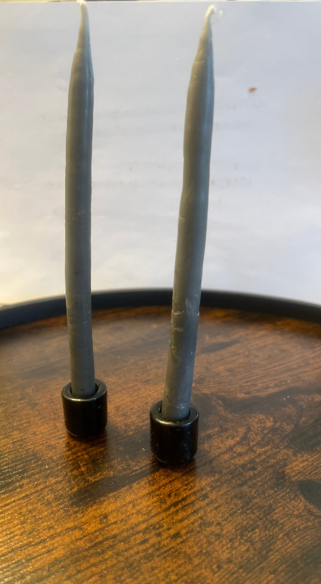 Hand Dipped beeswax, taper candles - classic black (pair)