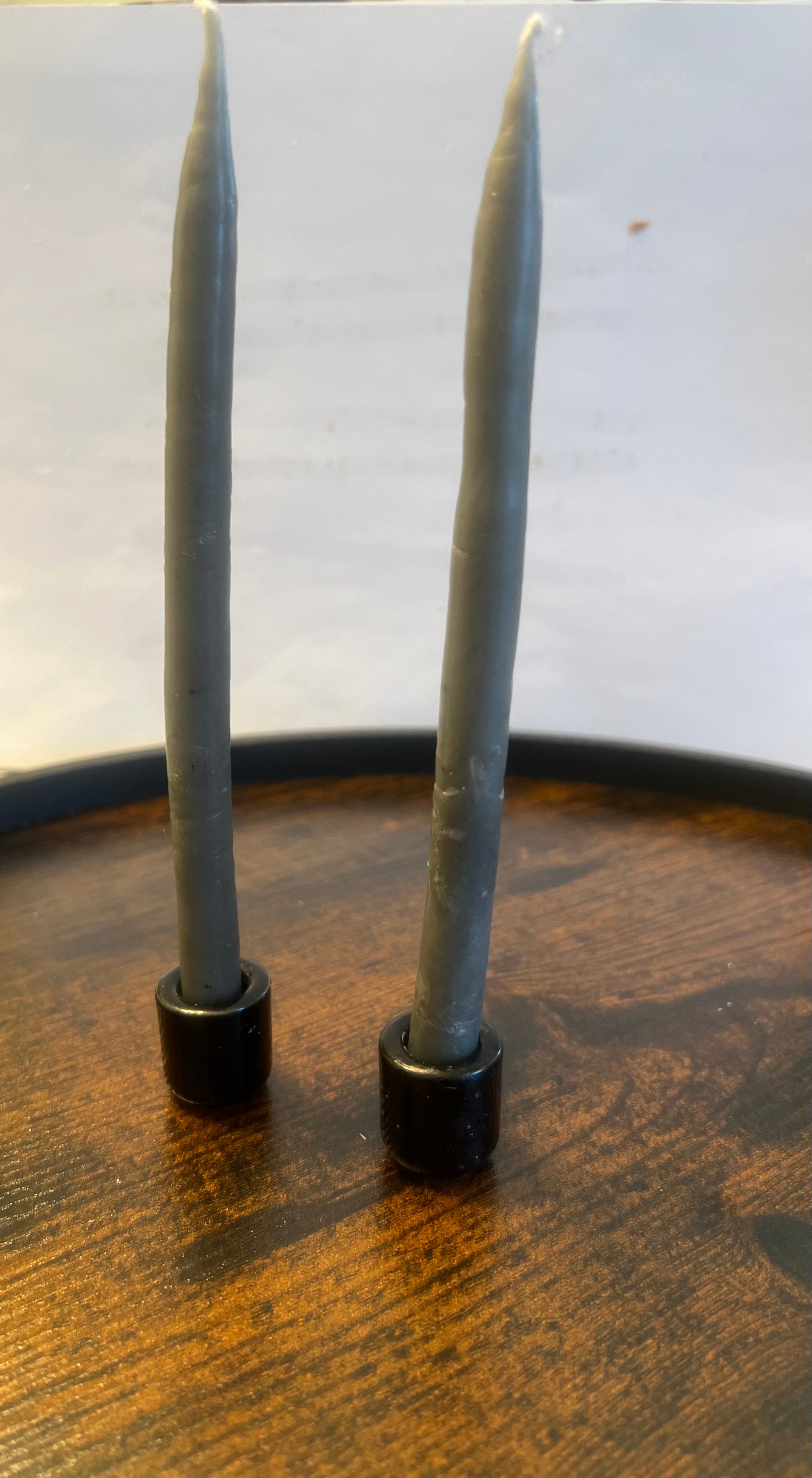 Hand Dipped beeswax, taper candles - classic black (pair)